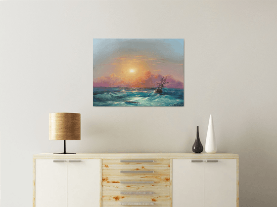 Sunset Over Turbulent Waters
