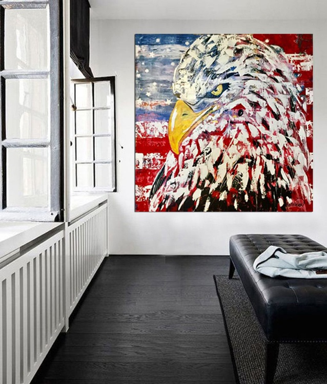 American Eagle Eye Art Acrylic Painting Made To Artfinder