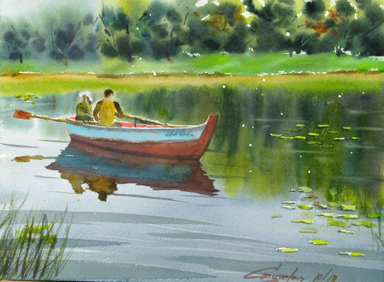Couple in a boat