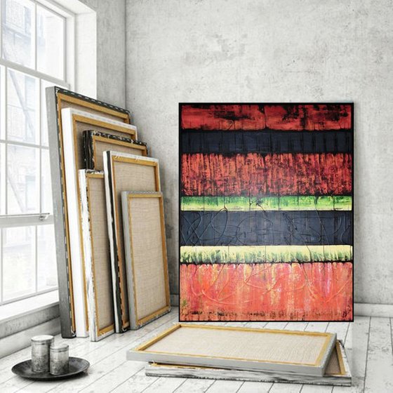 XL ABSTRACT STRIPES 80x100