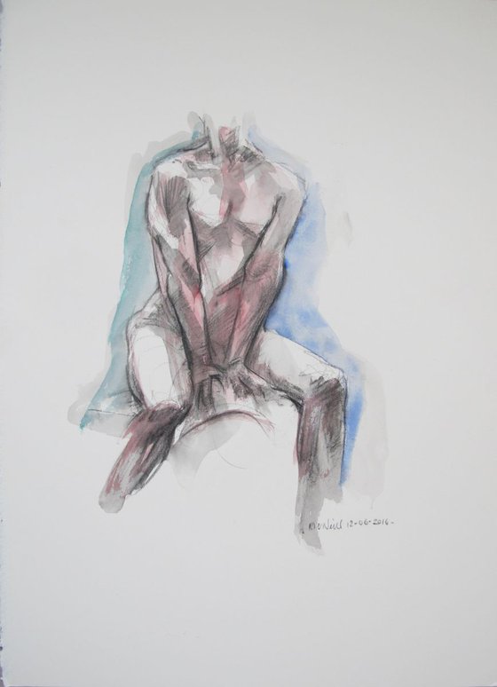 Seated male nude