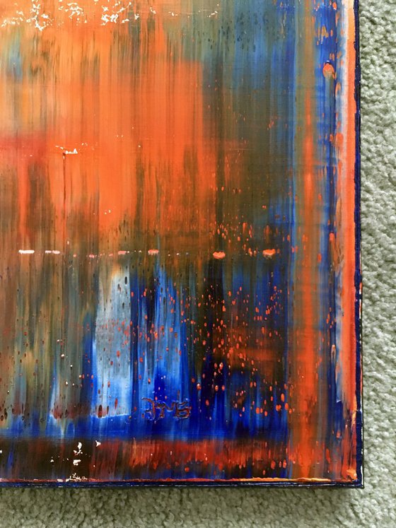 "Firewater" - FREE USA SHIPPING - Original PMS Abstract Oil Painting On Canvas - 16" x 20"