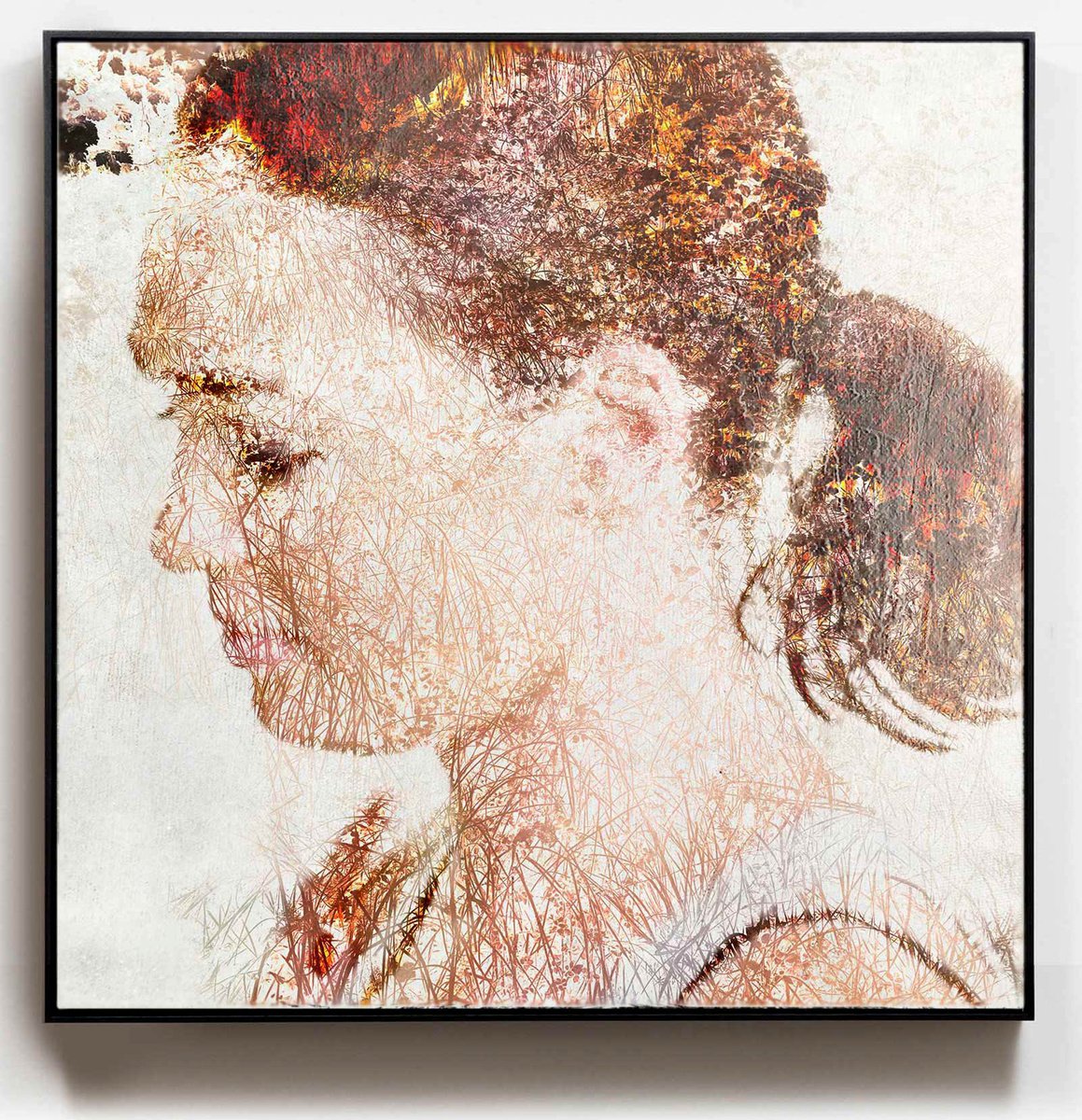 Impressionistic Portrait Acrylic Painting By Dario Moschetta, 28 X 28, Portrait 601.2021, Original Artwork