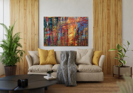 150x100 cm  Сolorful Abstract Painting Landscape painting Abstract art