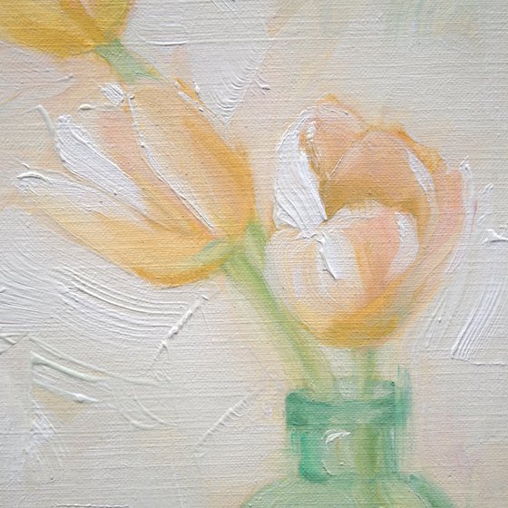 Cream tulips