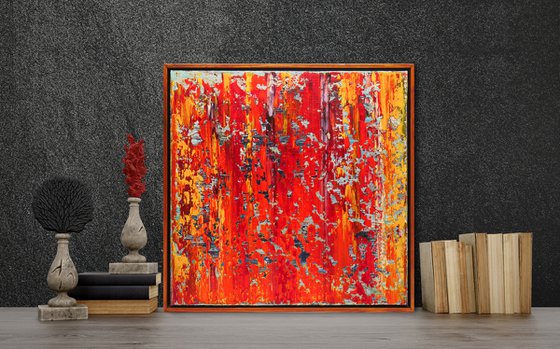 50x50 cm | 19,5x19,5″ Framed Abstract Painting Original oil painting Canvas art