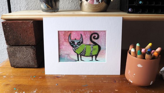 Baby it's cold outside - funny cat art