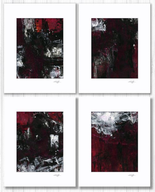 Transcendental Experience Collection 1 - 4 Abstract Paintings in Mats by Kathy Morton Stanion by Kathy Morton Stanion