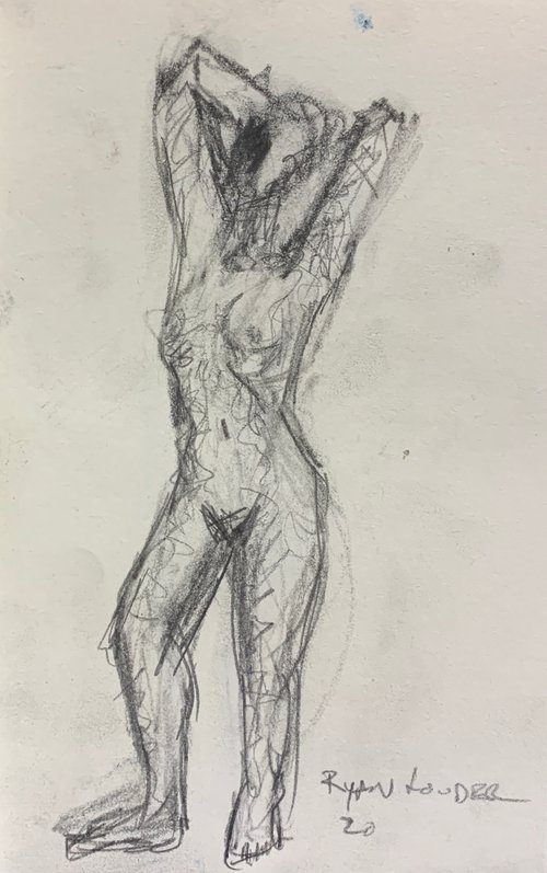 Nude Study Drawing 1 by Ryan  Louder
