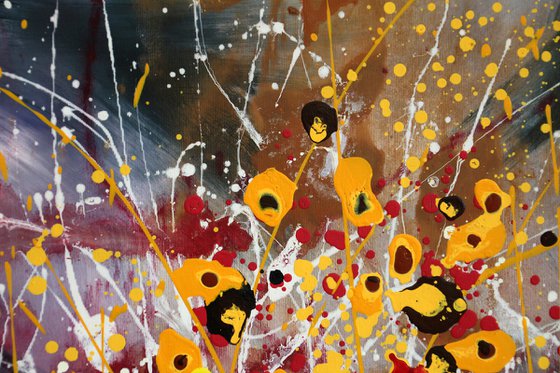 Folie Des Fleurs #3 - Extra large original abstract floral landscape