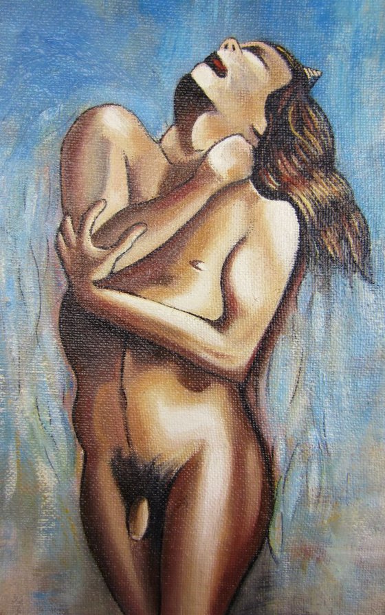 Oil painting on canvas, L'ange déchu
