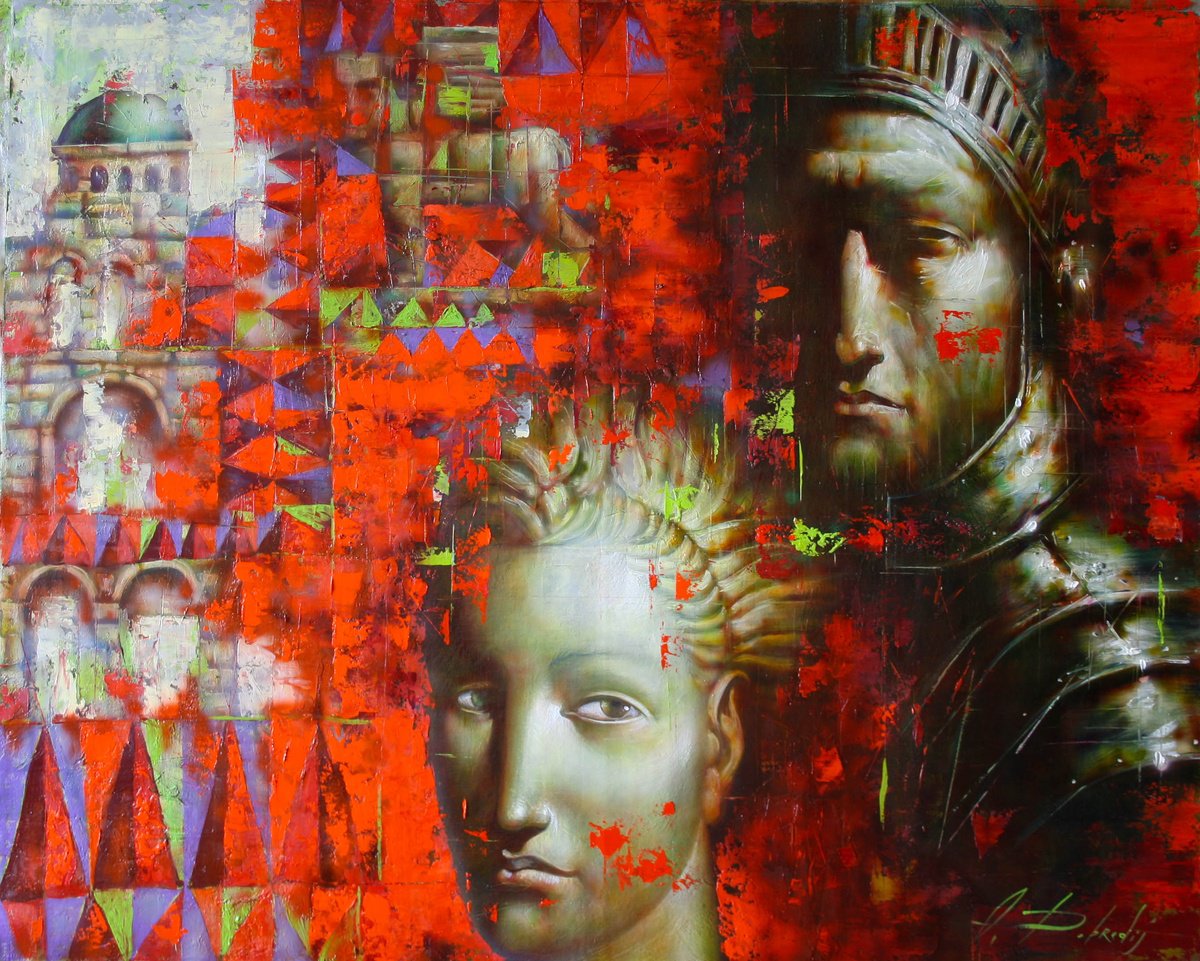 Impressionistic Portrait Oil Painting By Alexandr Dobrodiy, 39 X 31, Knight