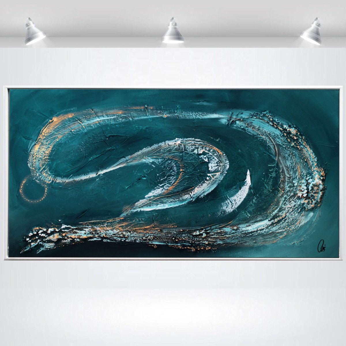 Abstract Acrylic Painting By Edelgard Schroer, 41 X 21, Wind, Original Artwork