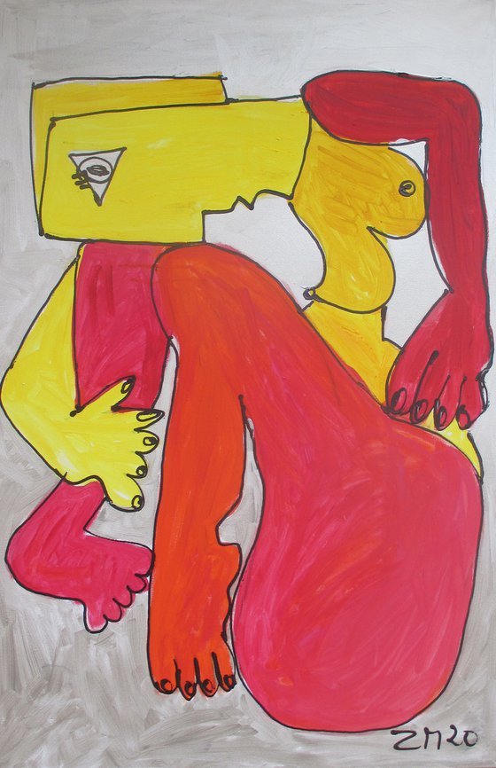 red nude xl Acrylpainting 31,4 x 47,3 inch