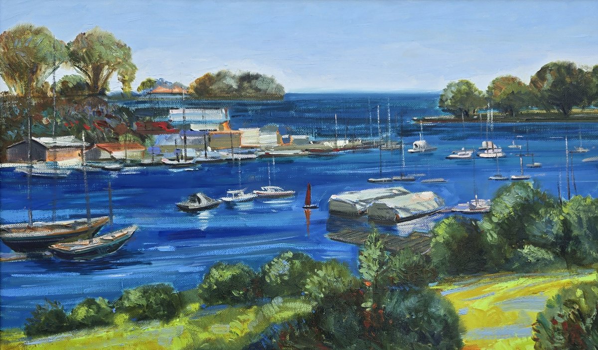 Blue Bay Morning By Gulshaba Abbasova, 39 X 24, Artwork For Sale On Artfinder