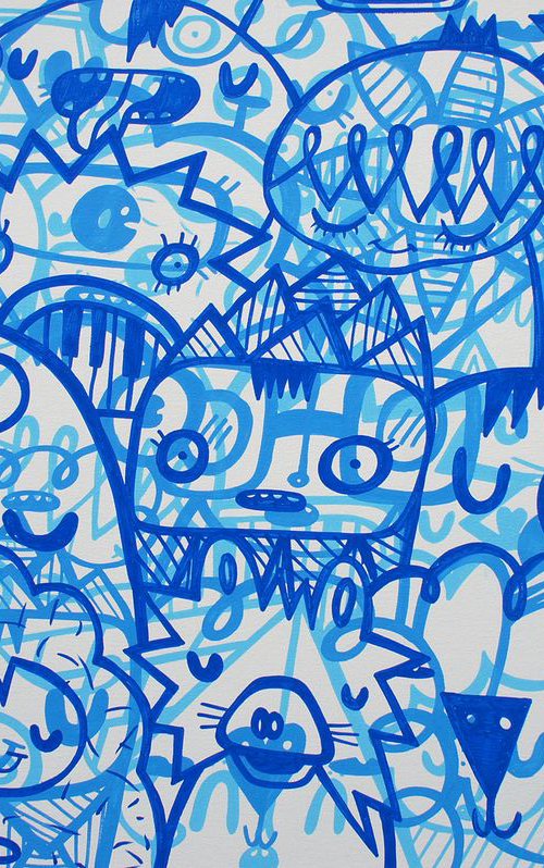 3 Layer Crowd - Blue by Kev Munday