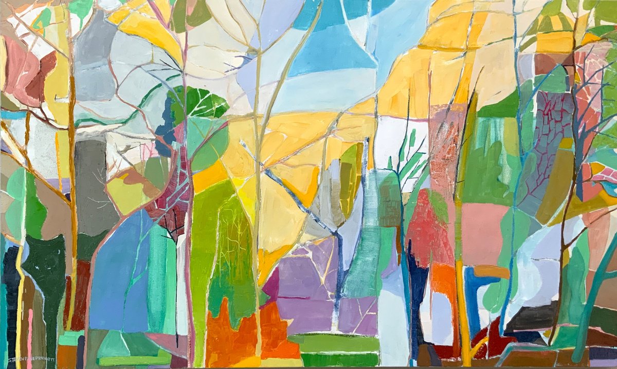 Impressionistic Abstract Oil Painting By Steven Page Prewitt, 60 X 36", Weather We