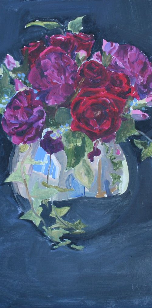 Roses and carnations by Katharine Rowe