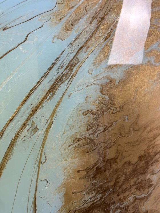 Sahara - Gold Blue Desert Abstract.