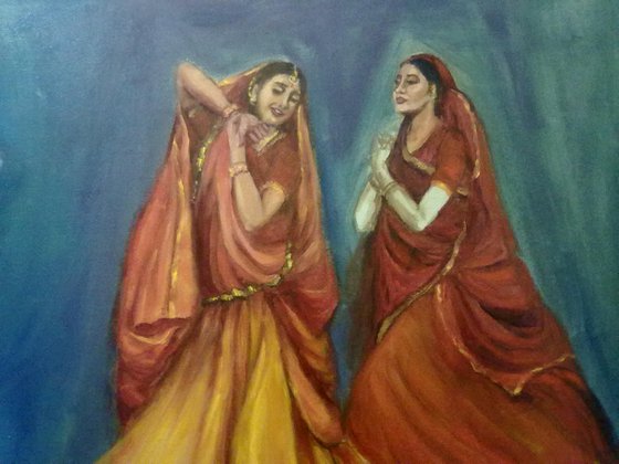 Indian Kathak Dancers- Lord Krishna, Radha and the Gopis