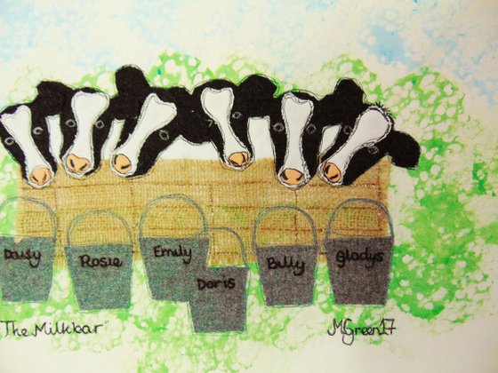 "The milkbar" - textile collage