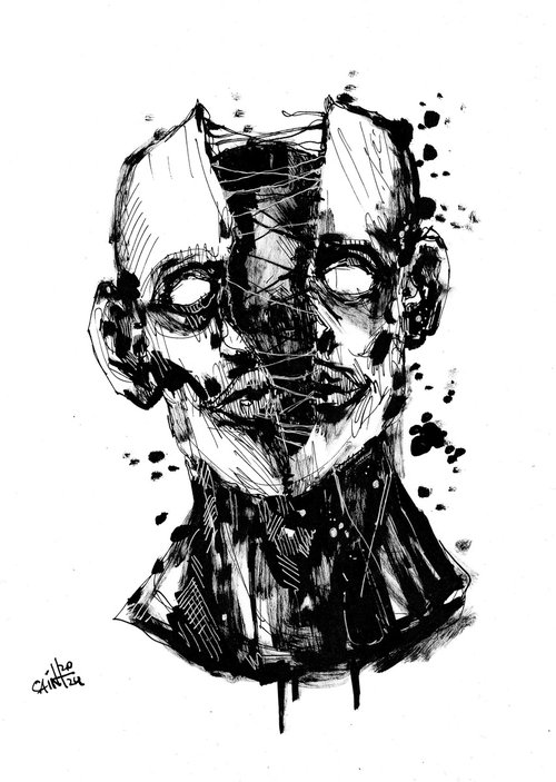 Mr. Obolochka head ink by Ruslan Aksenov