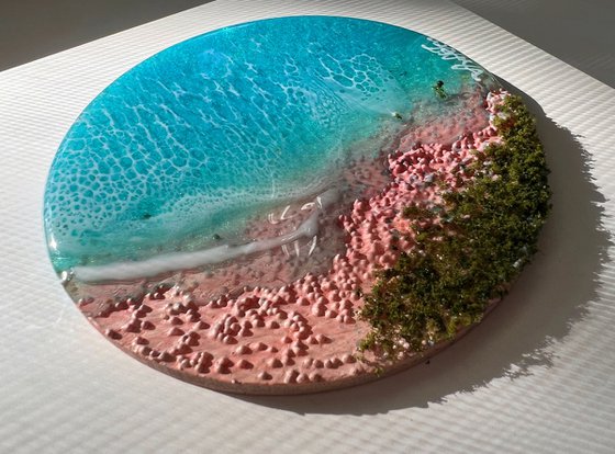 Pink sand - Miniature ocean painting