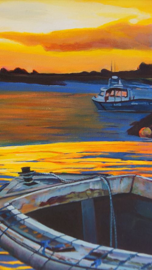 Two Tree Island at sunset by Karen Wilcox