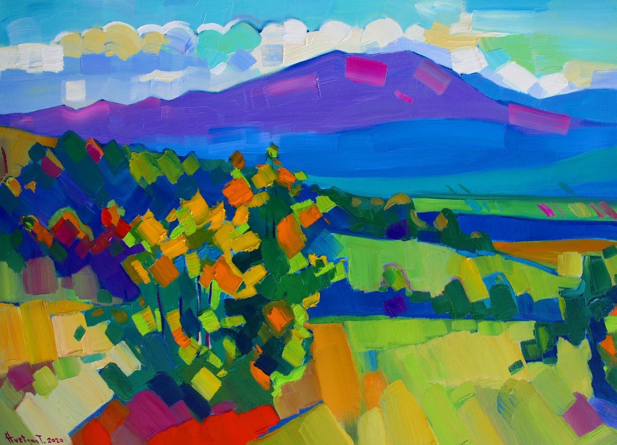 Cultivated fields-3 (50x70cm, oil painting, ready to hang) by Tigran Aveyan