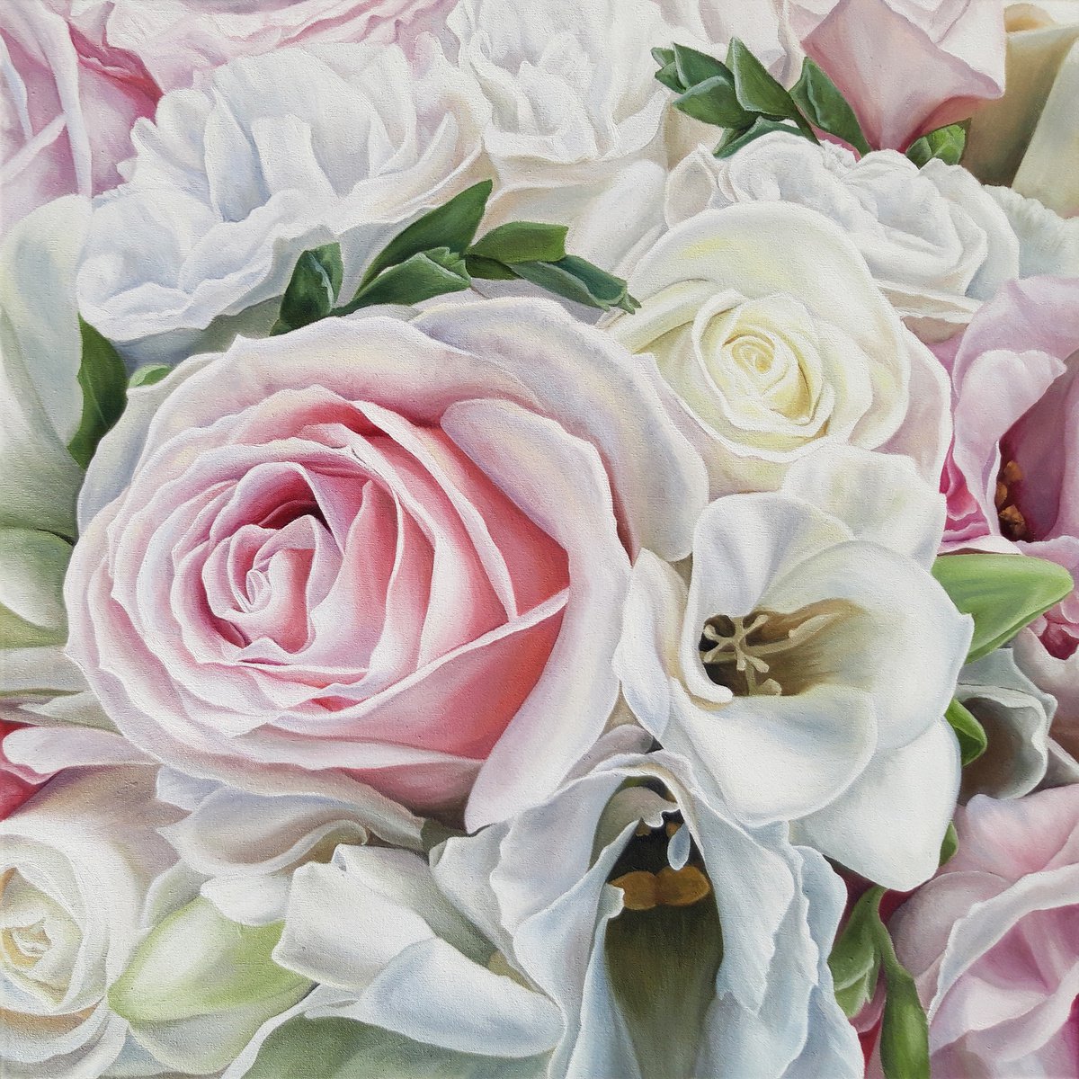 Tender dreams, roses painting by Anna Steshenko
