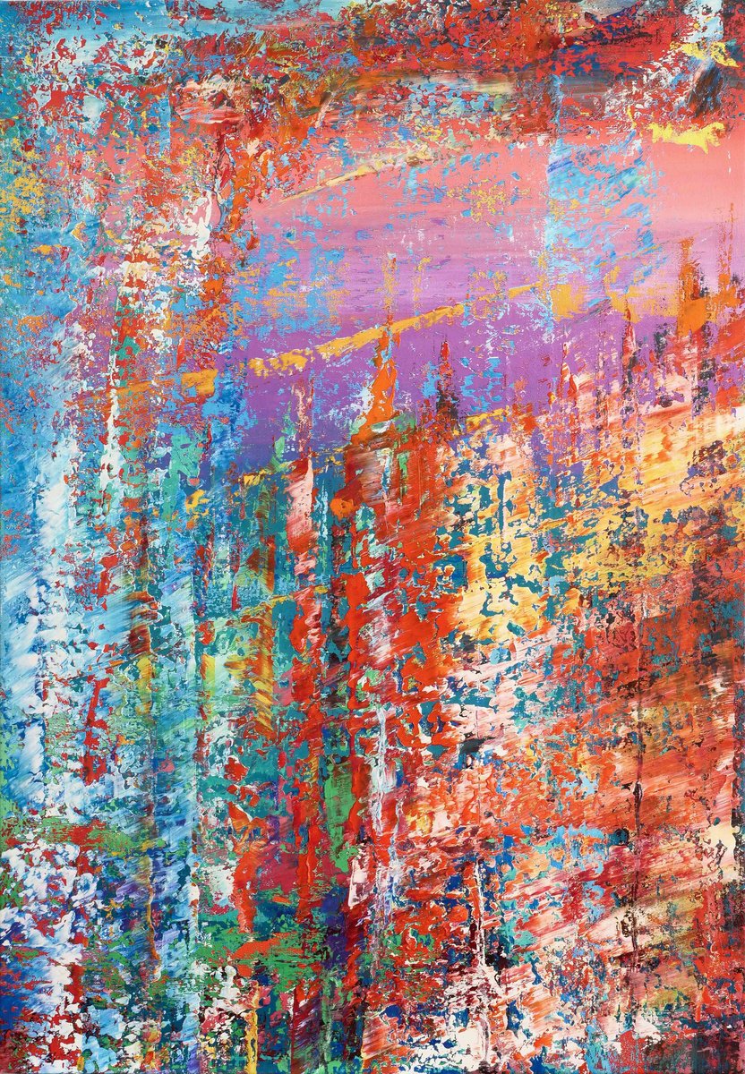 Abstract Oil Painting By Vadim Shamanov, 28 X 39", The Emergence Of Myth, Original Artwork