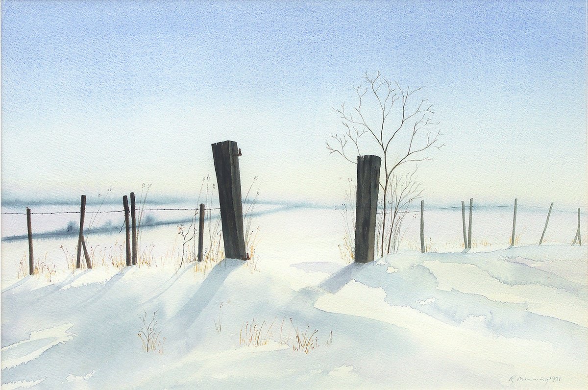 Abstract Landscape Watercolour By Richard Manning, 32 X 25", Brght Morning, Original Artwork