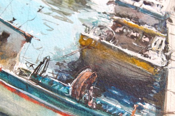 Boats in Salerno Port