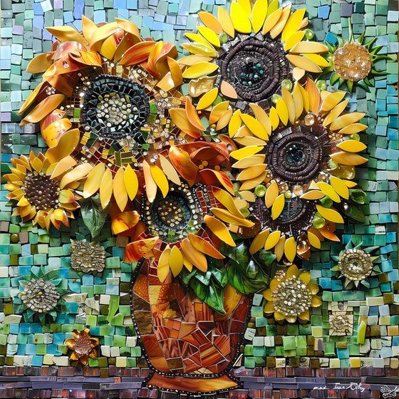 Mosaic sunflowers