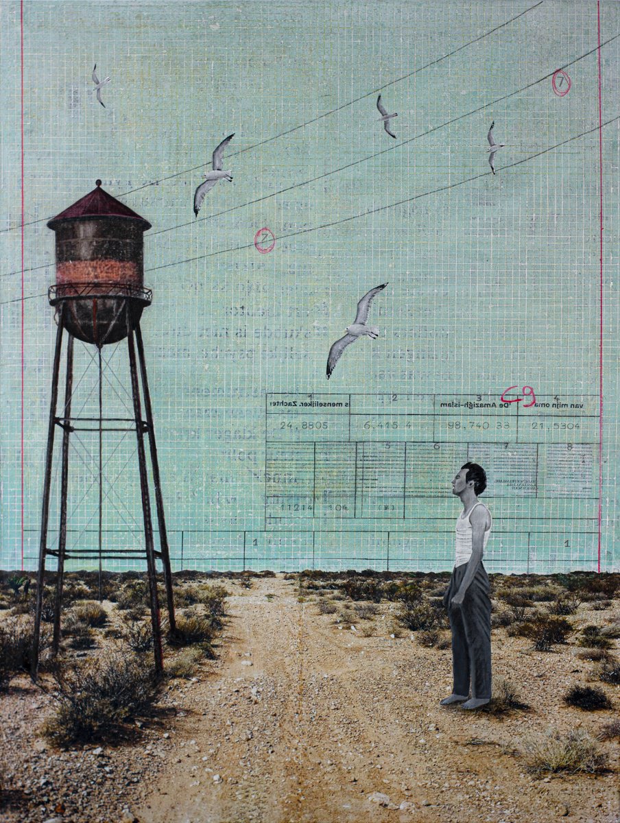 Expressive Landscape Painting By Db Waterman, 35 X 47, Water Keeper, Original Artwork