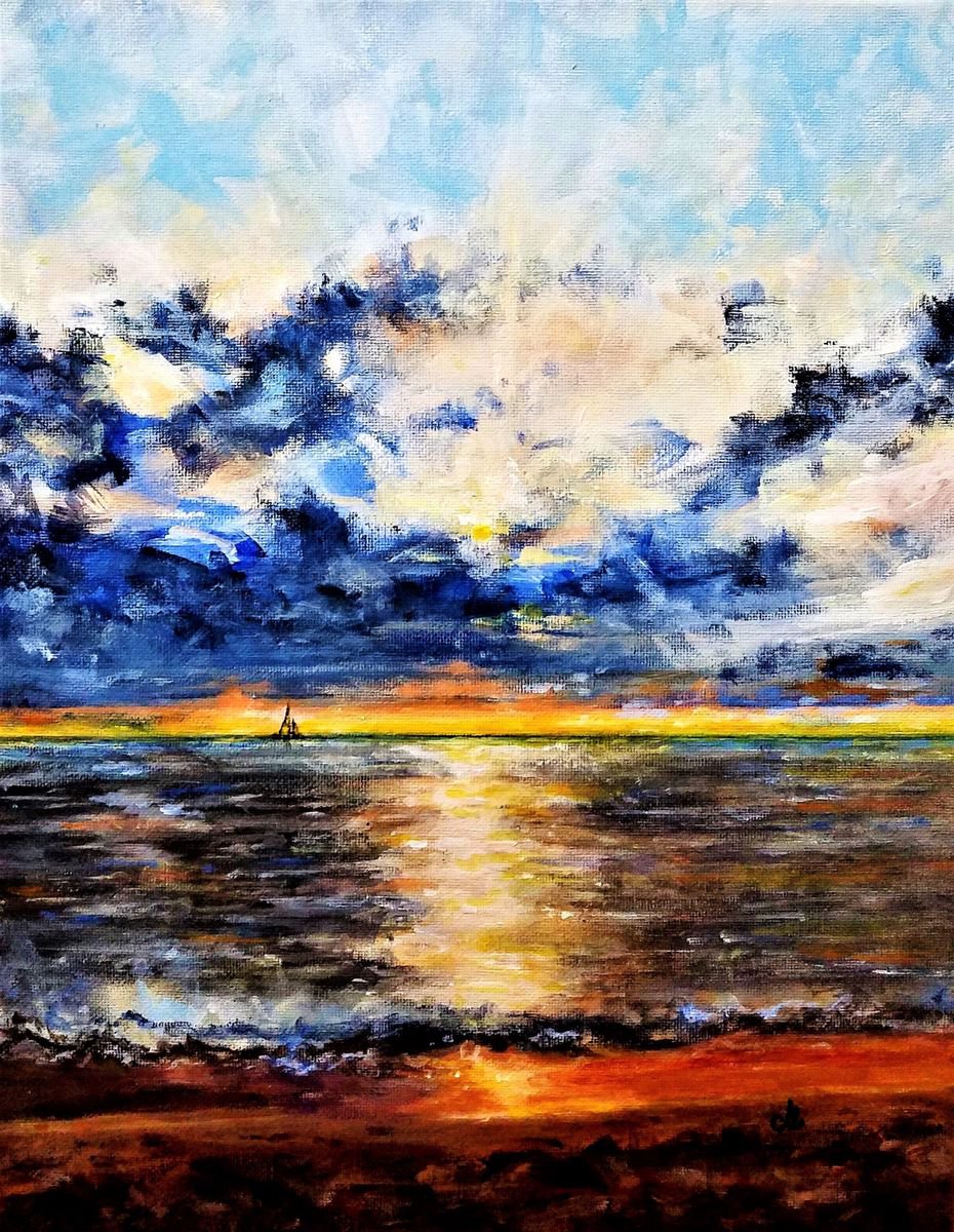 When the sun kisses the ocean../free shipping in USA by Cristina Mihailescu