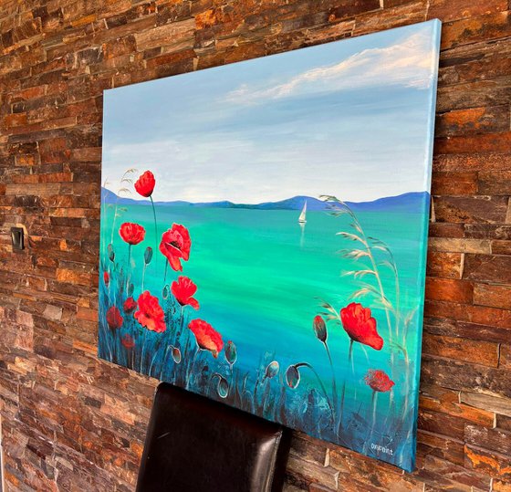 "Poppies by the sea"