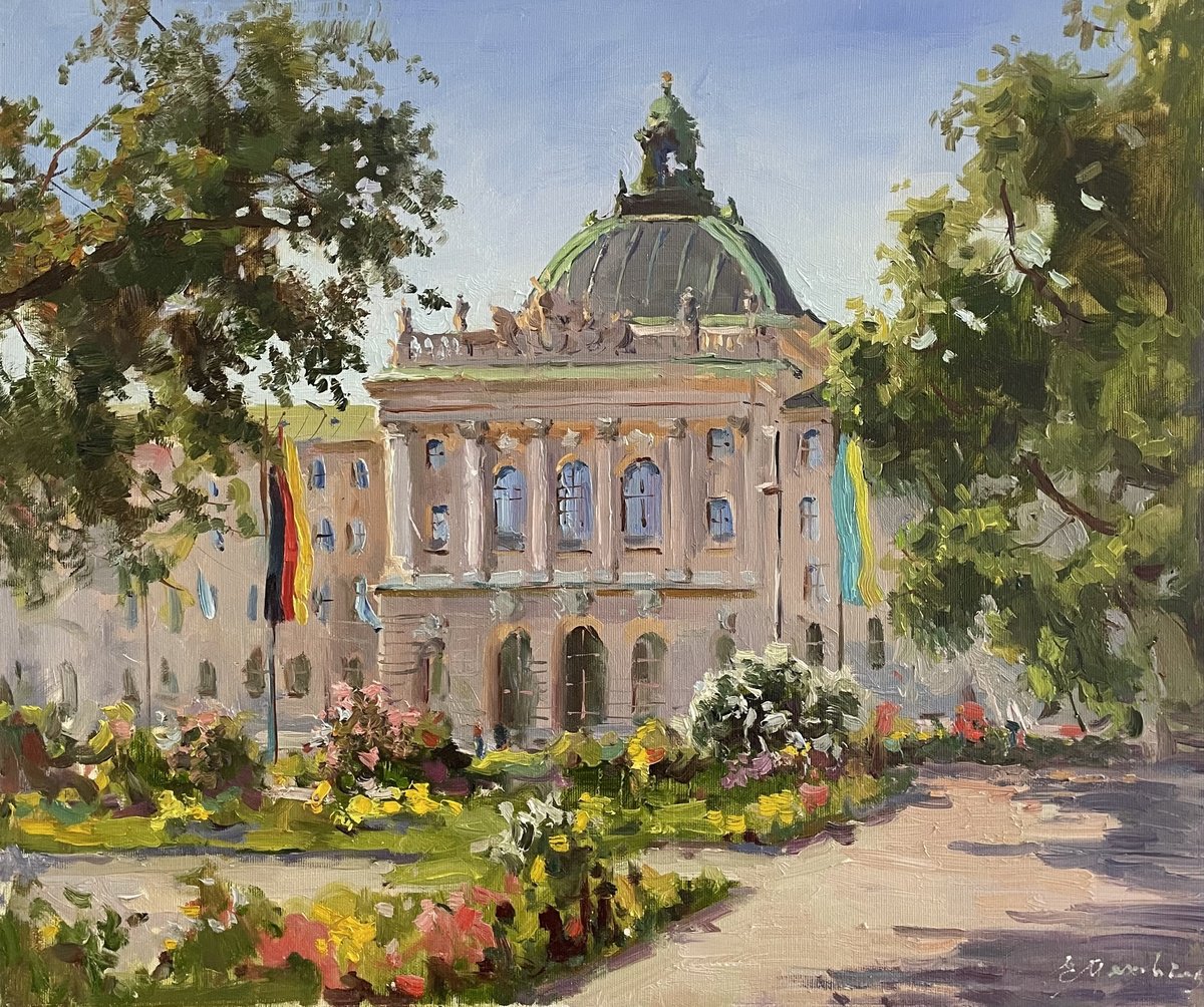 Munich Landgericht Oil Painting by Evgeniia Mekhova