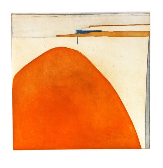 Heike Roesel "Sunset Hill" 4.1, fine art etching/mono print in a series of 15
