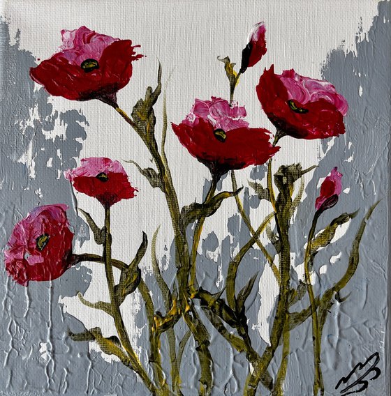 Poppies onan Abstract Background