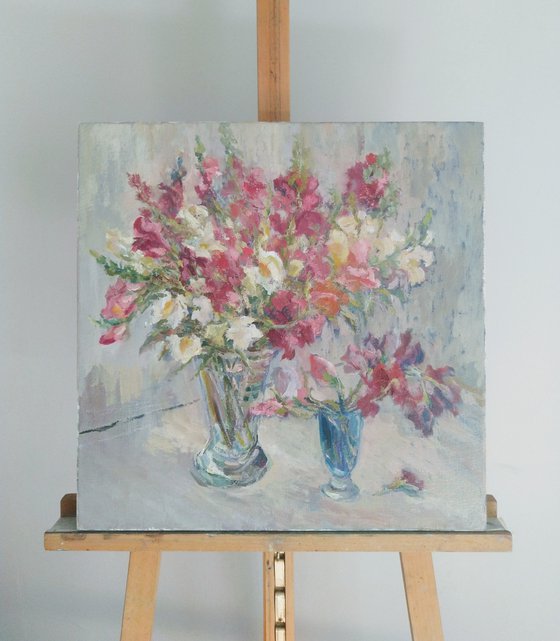 Summer bouquets. Original oil panting.