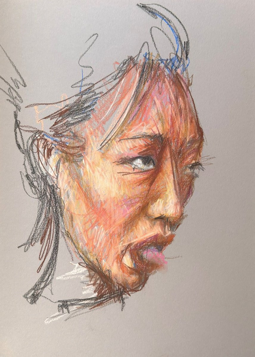 Expressive Pastel Drawing , Pastel Ladies// Tongues Out By Jayme Mestieri, 14 X 18, Artwork For Sale On Artfinder