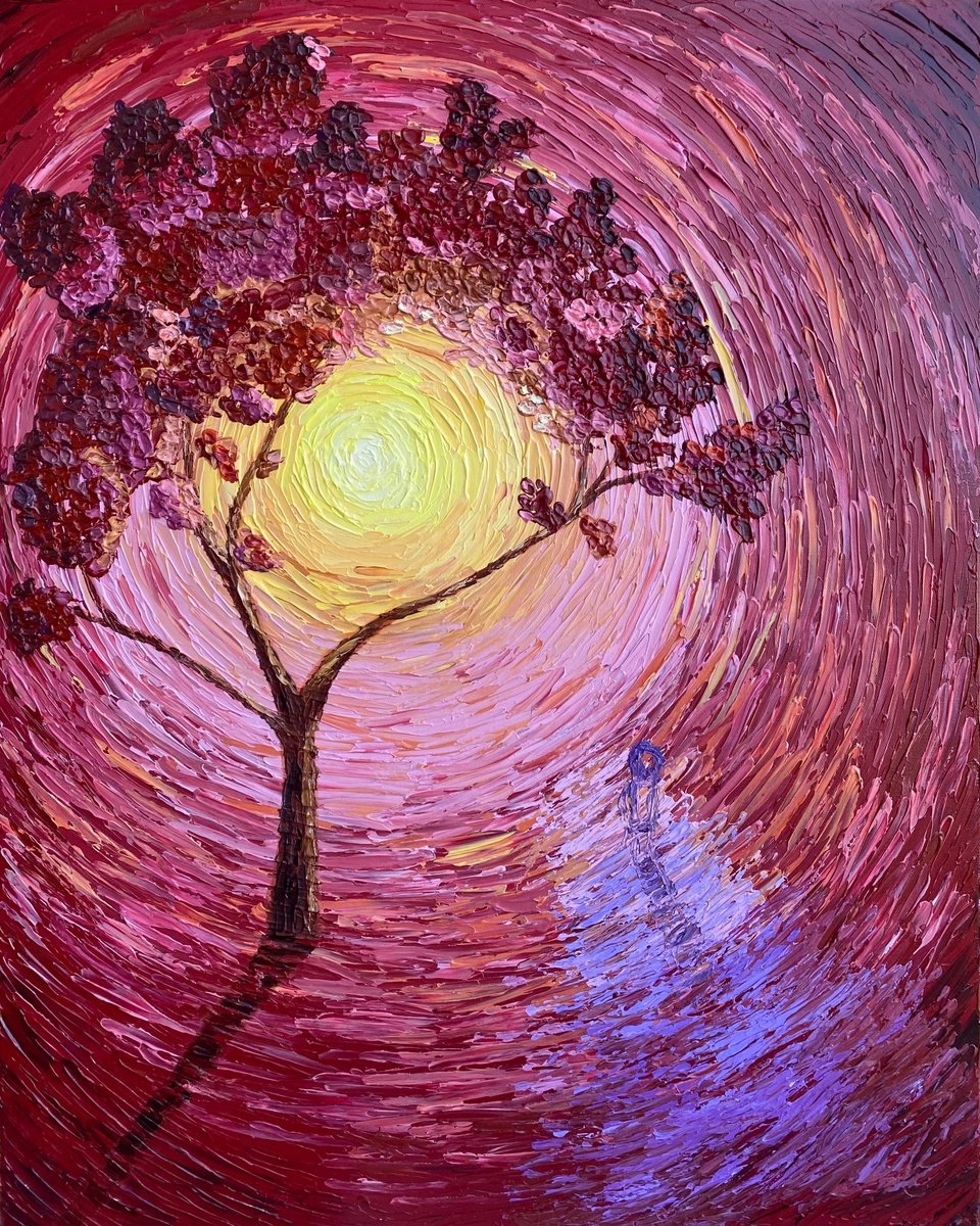 Impressionistic Landscape Acrylic Painting By Guzaliya Xavier, 24 X 30, Vortex, Original Artwork