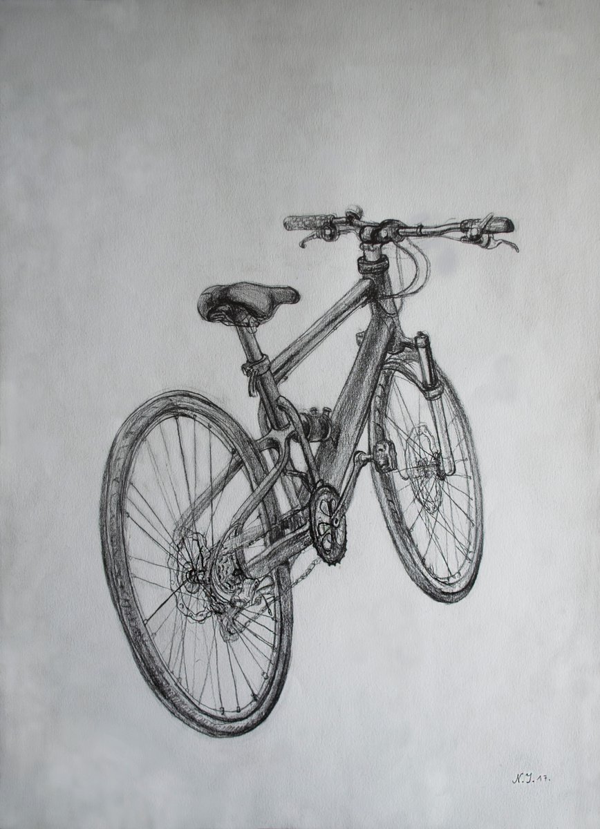 Photorealistic Pencil Drawing , Bike Study By Nikola Ivanovic, 11 X 16, Artwork For Sale On Artfinder