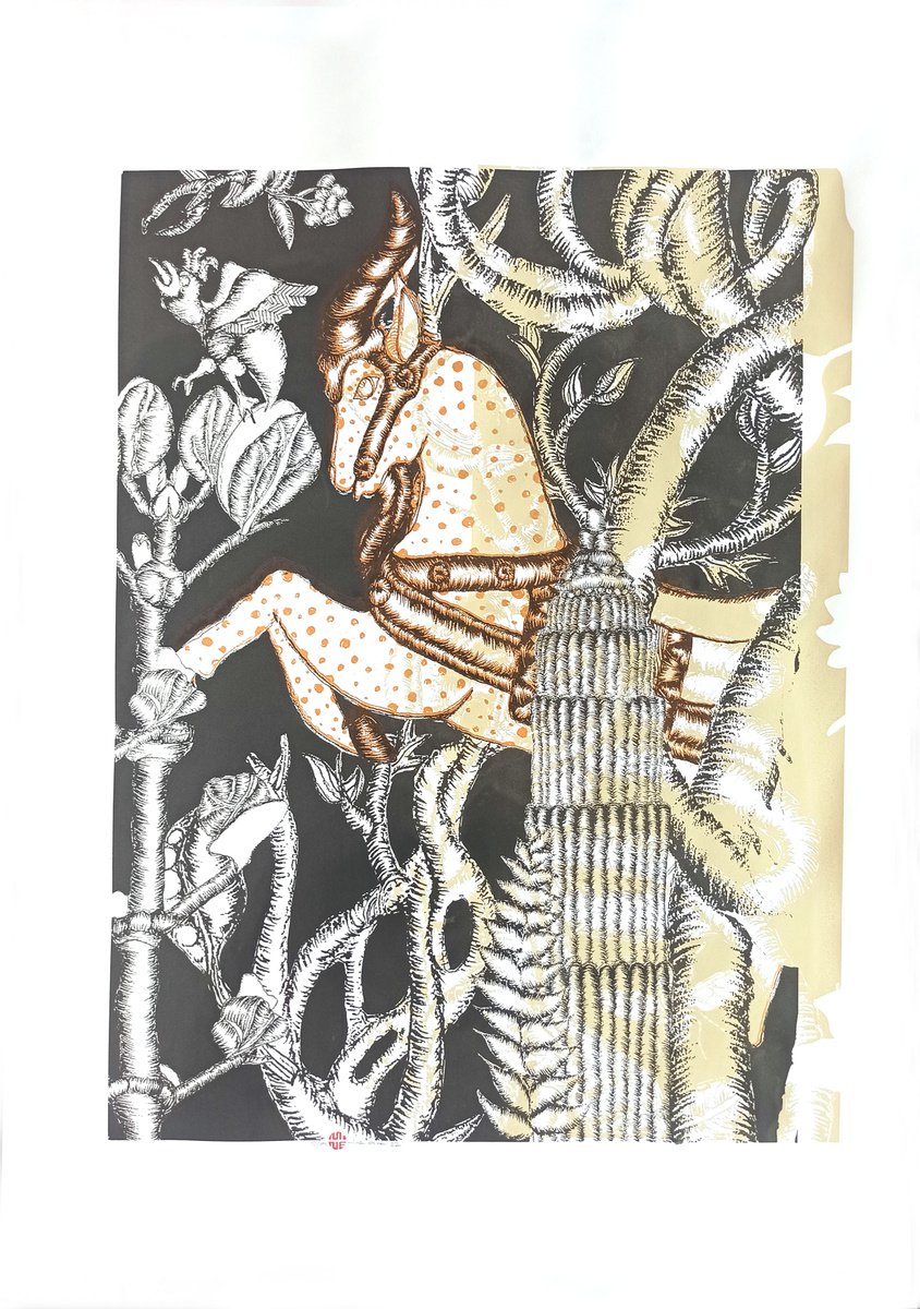 Illustrative Screenprint , Bits And Pieces Of My Dream; 03 By Mine Okur, 28 X 39, Artwork For Sale On Artfinder