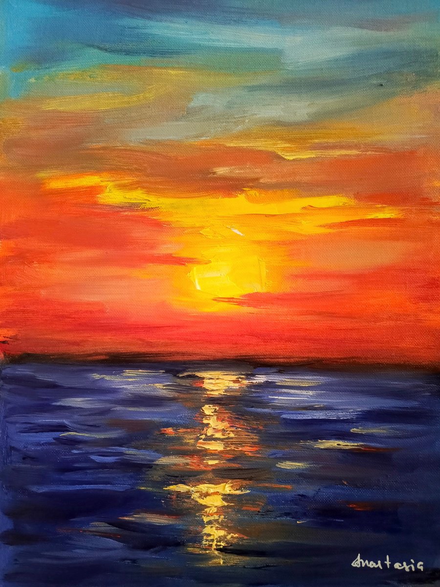 Sunset and the sea by Anastasia Art Line