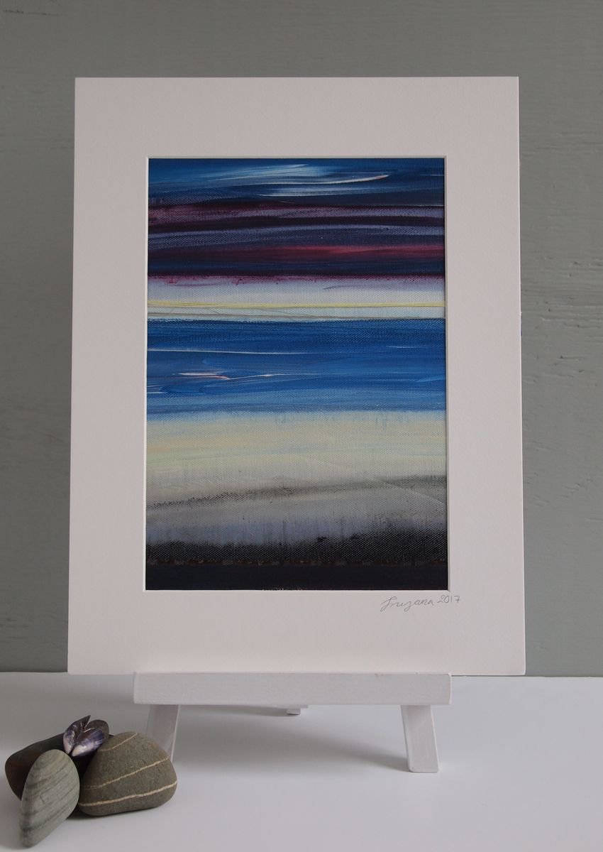 Original Abstract Seascape Painting Dusk 06 by Snezana Price