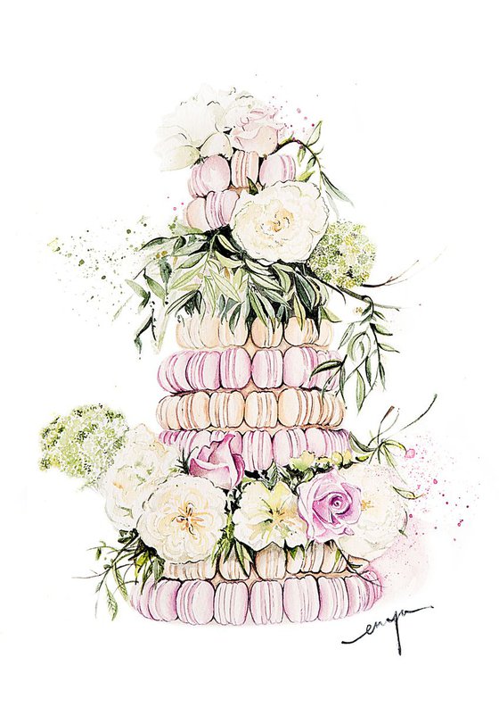 Macarons tower wedding cake