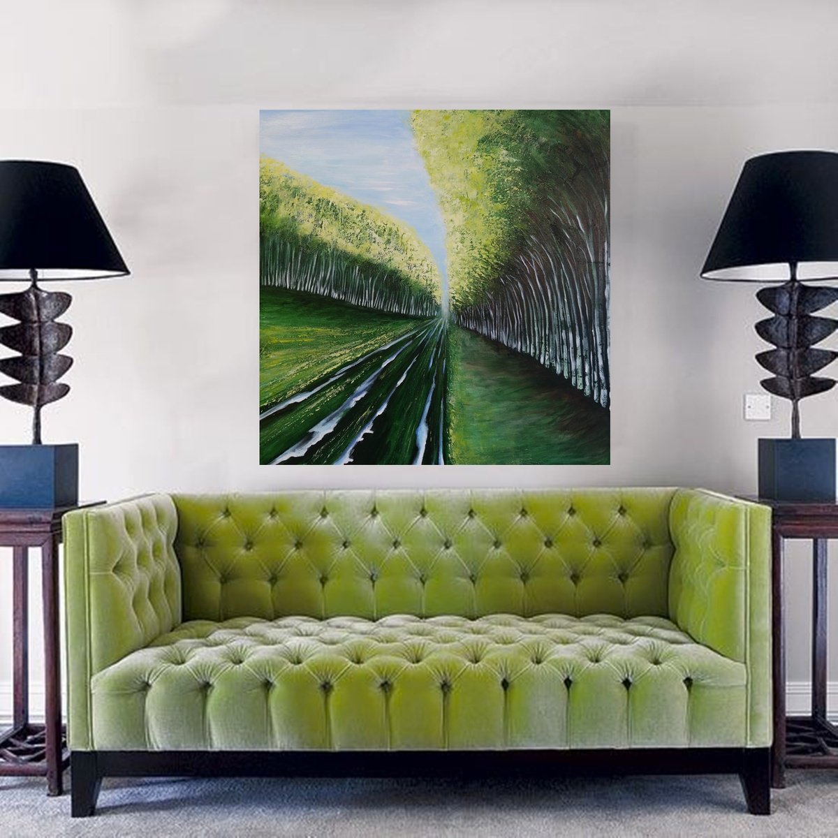 Abstract Landscape Acrylic Painting By Danijela Dan, 31 X 31, After Rain Iii, Original Artwork