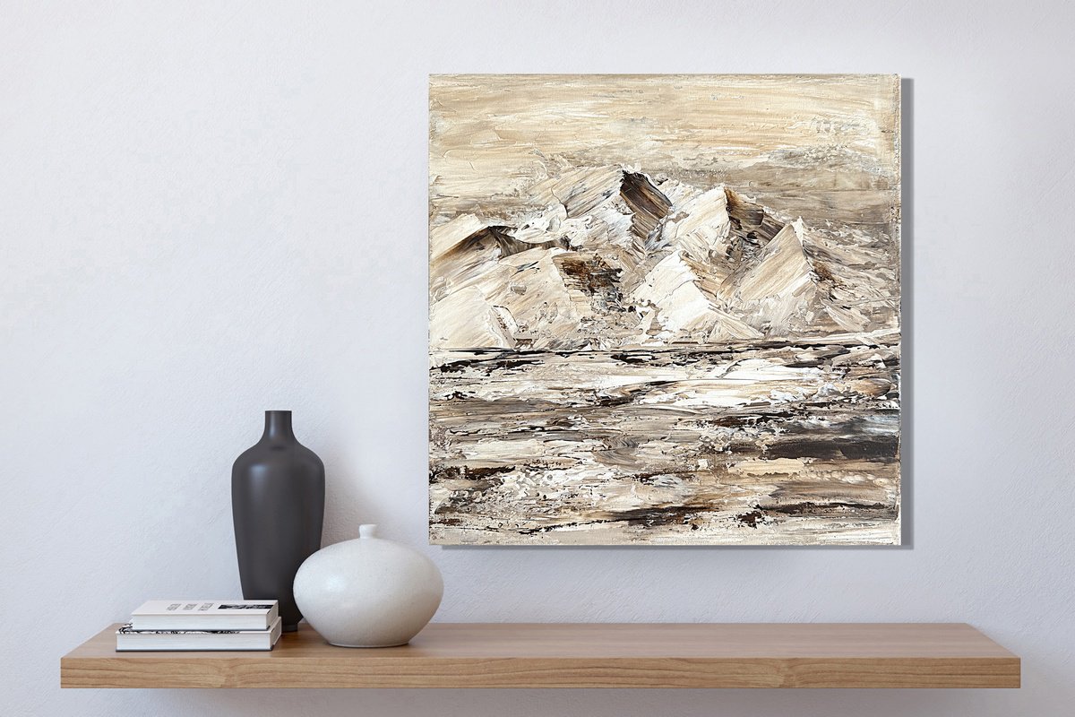 Textured Peaks In Earth Tones By Tatiana Malinovscaia, 16 X 16, Artwork For Sale On Artfinder